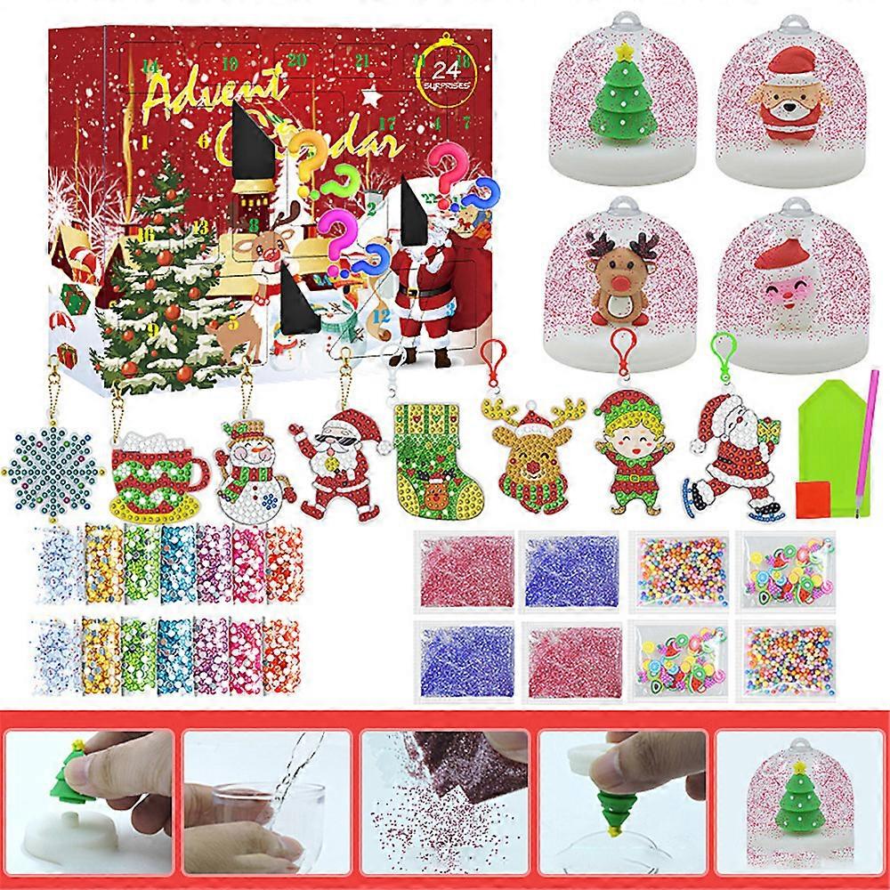 2023 Χριστουγεννιάτικο πάρτι Advent Calendar Ημερολόγιο αντίστροφης μέτρησης 24 ημερών DIY Diamond Painting Art Keychains Decor Blind Box