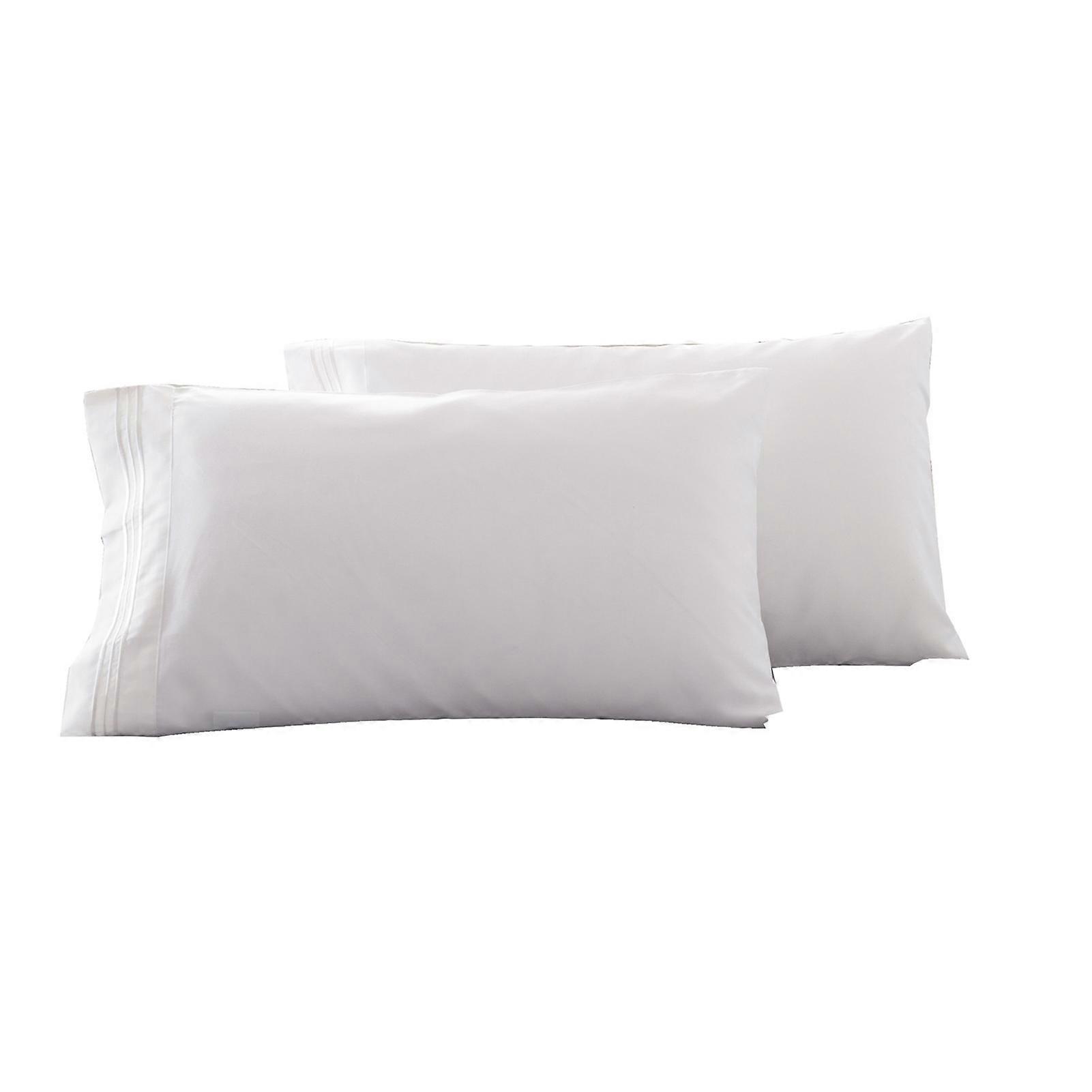 2Pcs Solid Color Pillowcase No-Pilling Fine Workmanship Comfortable Delicate Fashion Standard Size Polyester Cotton Bedding Set Plain Color Pillowcase