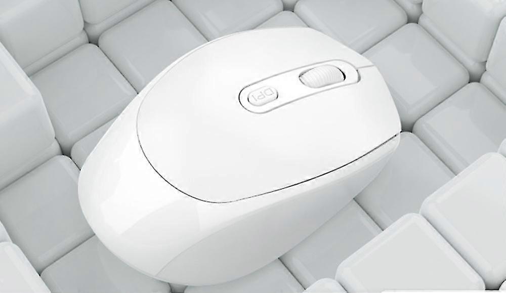 Wireless Mouse Rechargeable Dual Mode Bluetooth Mouse Gift Computer Office Makron Multi Color OptionalChargingWhite