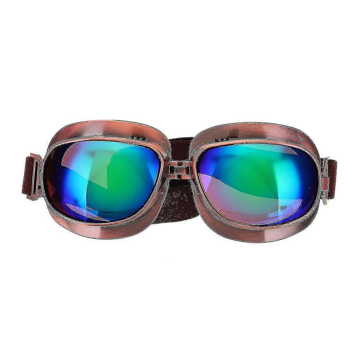 Motorcycle Goggles Vintage Windproof Riding Glasses Bronze Frame