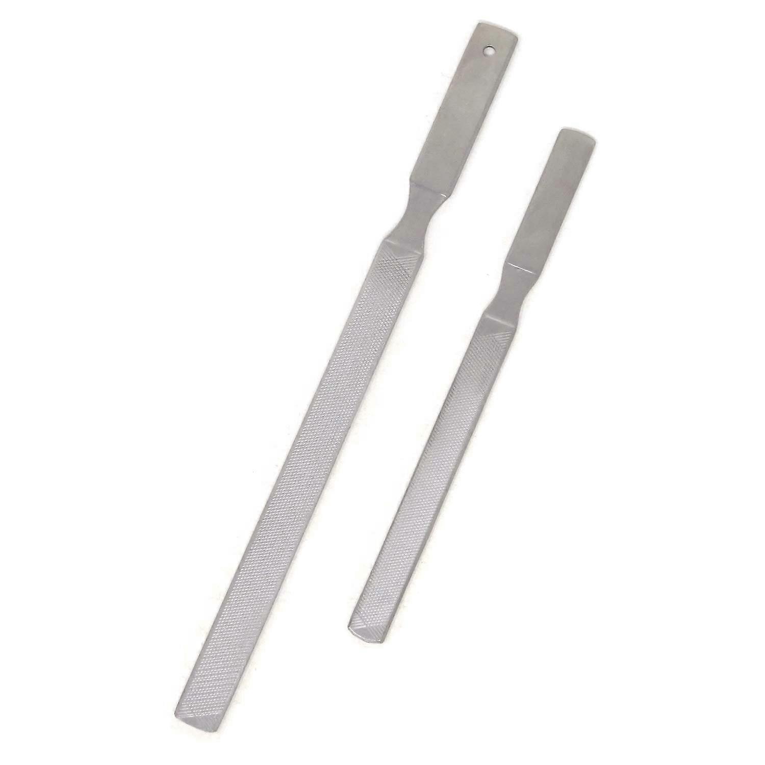 2PCS Nail File Rustfritt stål Double Side Metal File Buffer Finger File Manikyr Fil for salong eller hjemme
