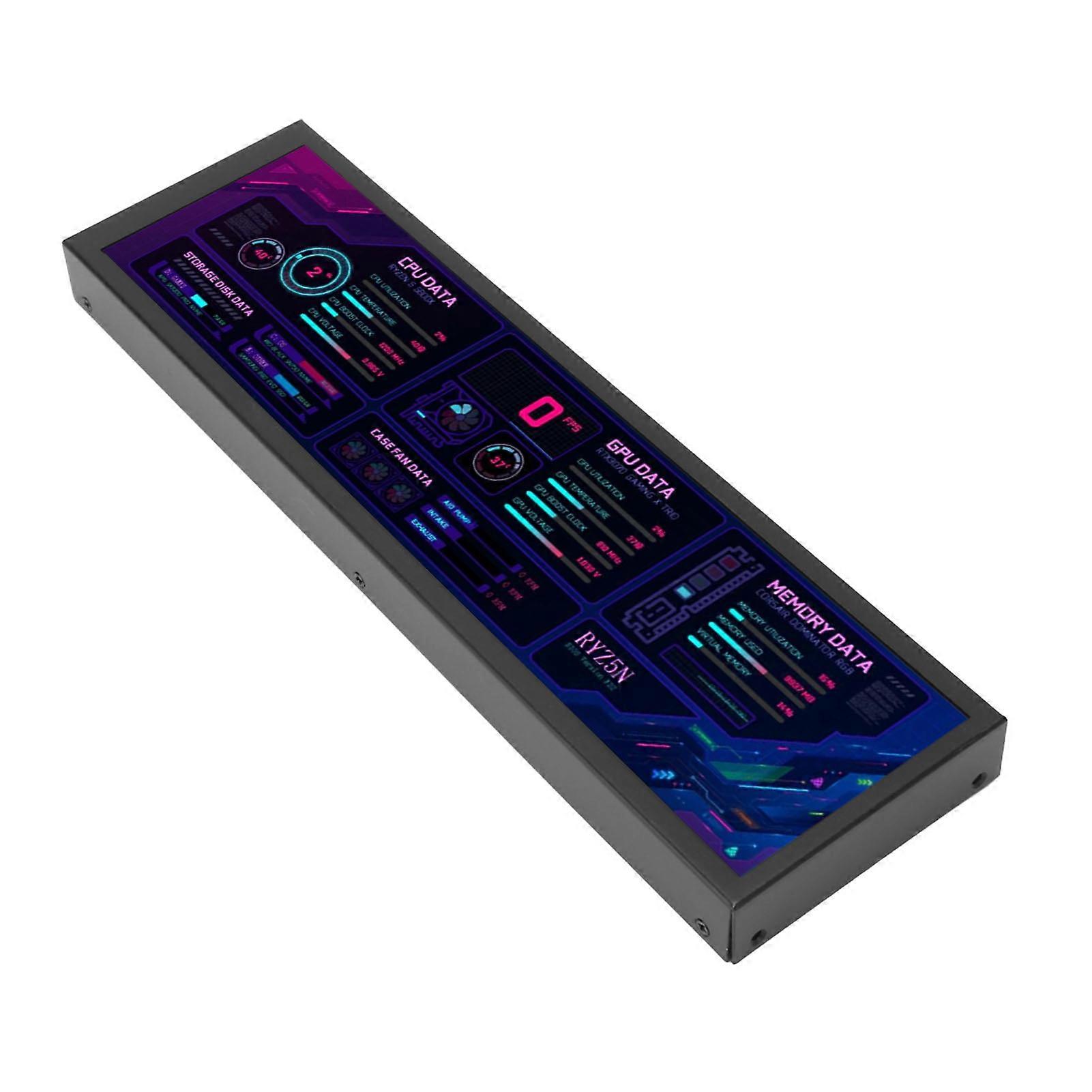 8.8inch IPS LCD Monitor 1920 X 480 CPU GPU SSD Data Temperature Monitor ...