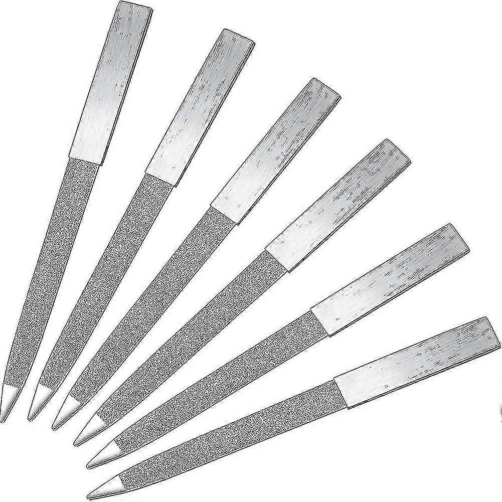 6 Pack Diamond Nail File Acier inoxydable Double Side Nail File Metal File Buffer