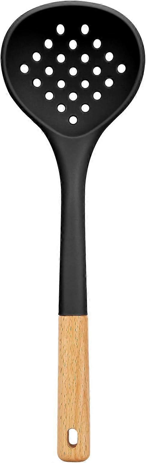Kitchen Ladle Strainer, Large Slotted Spoon with High Heat Resistant BPA Free, Non Stick Cooking Skimmers For Draining & Frying