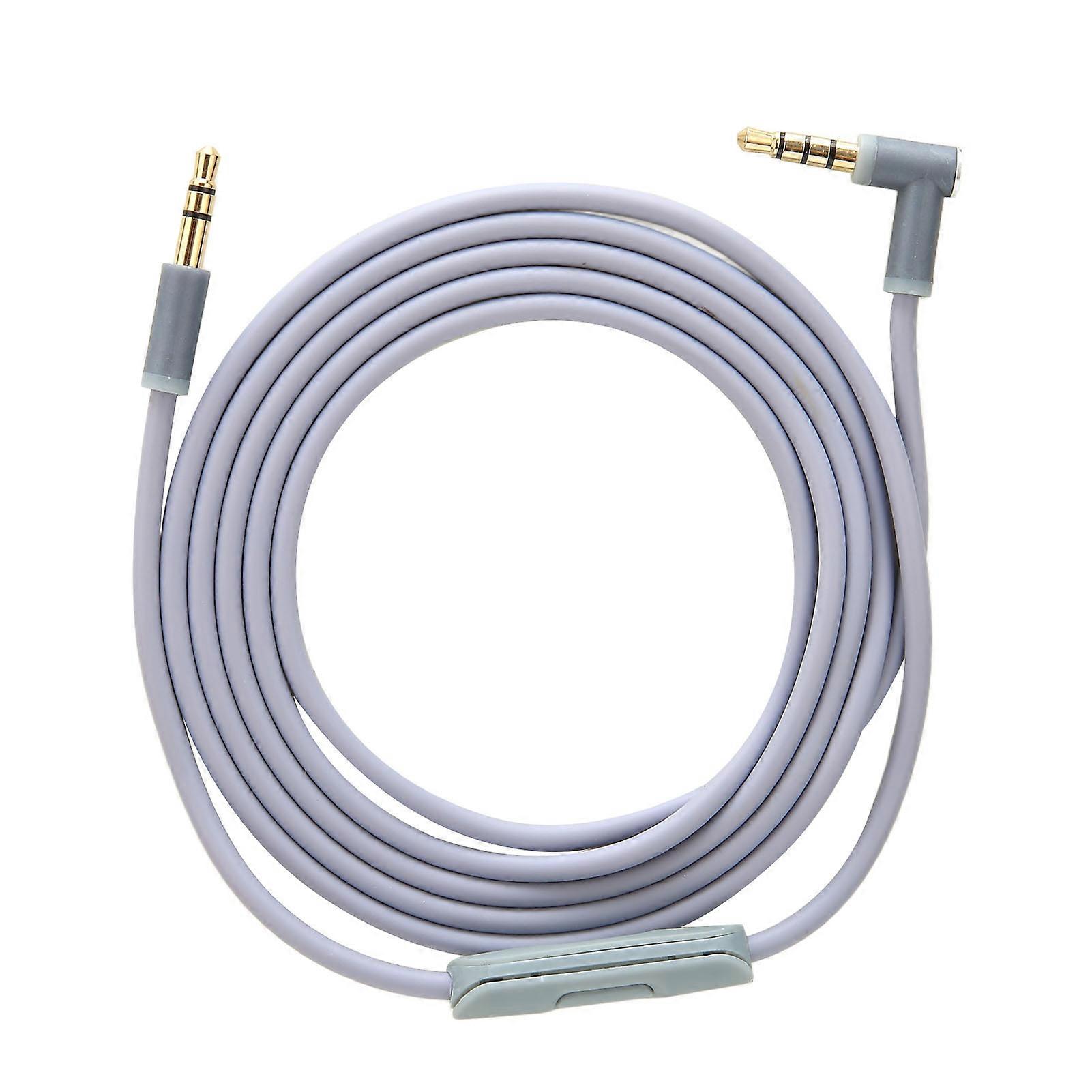 Replacement Audio Cable with Inline Microphone and Track Control Portable Audio Cable for HeadphonesGray