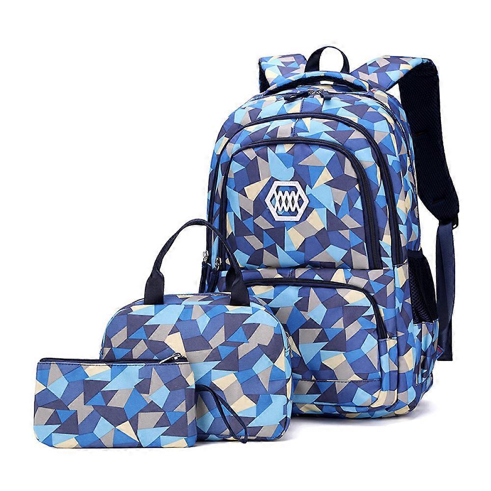 子供用バックパック、男の子と女の子のためのランドセル、ランドセル、スクールバックパック、旅行、キャンプ、学生のためのカジュアルデイパック、大人、ブルー