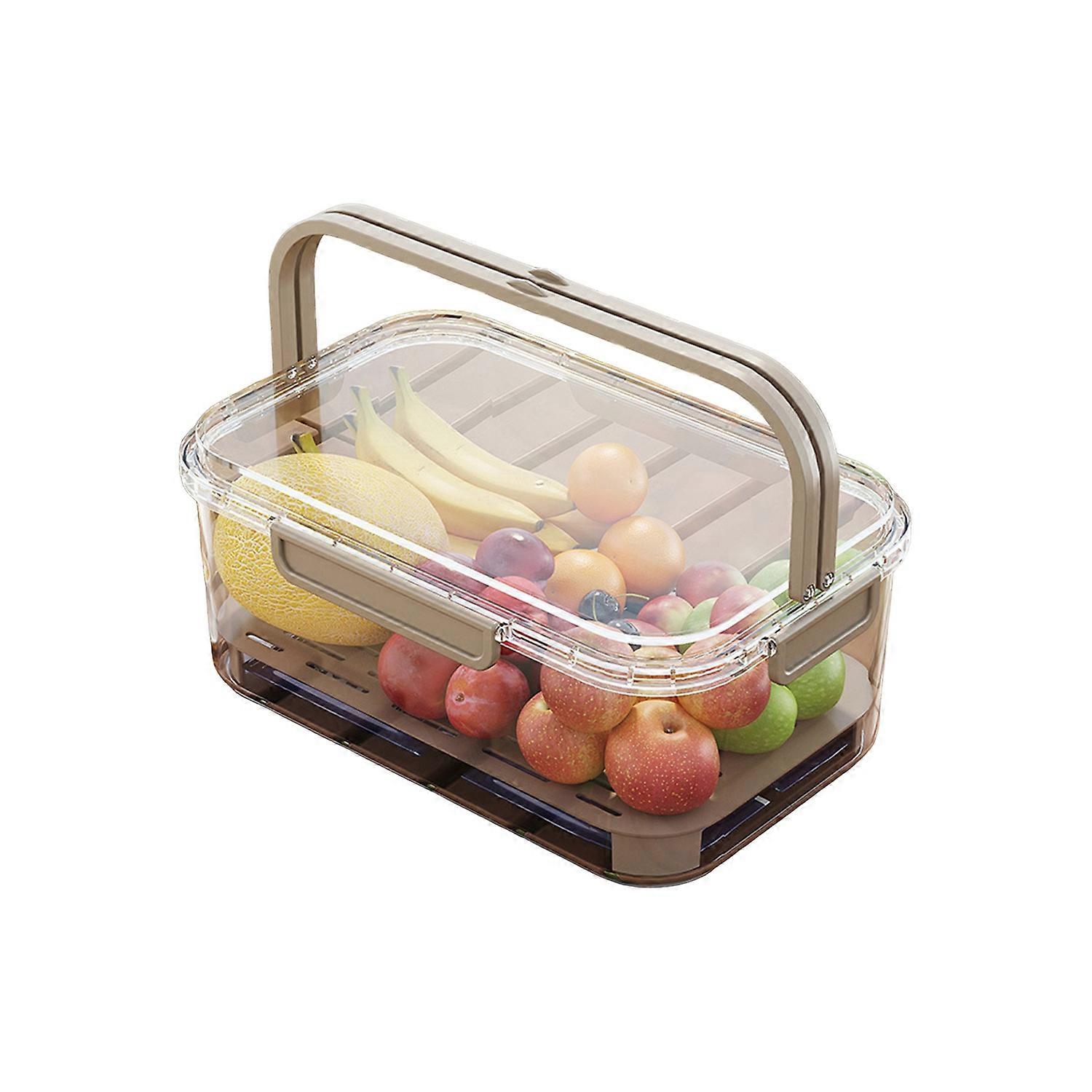 Fruit Box Large Capacity Food Storage Box Portable Handle Design Fruit Container for Camping Picnics