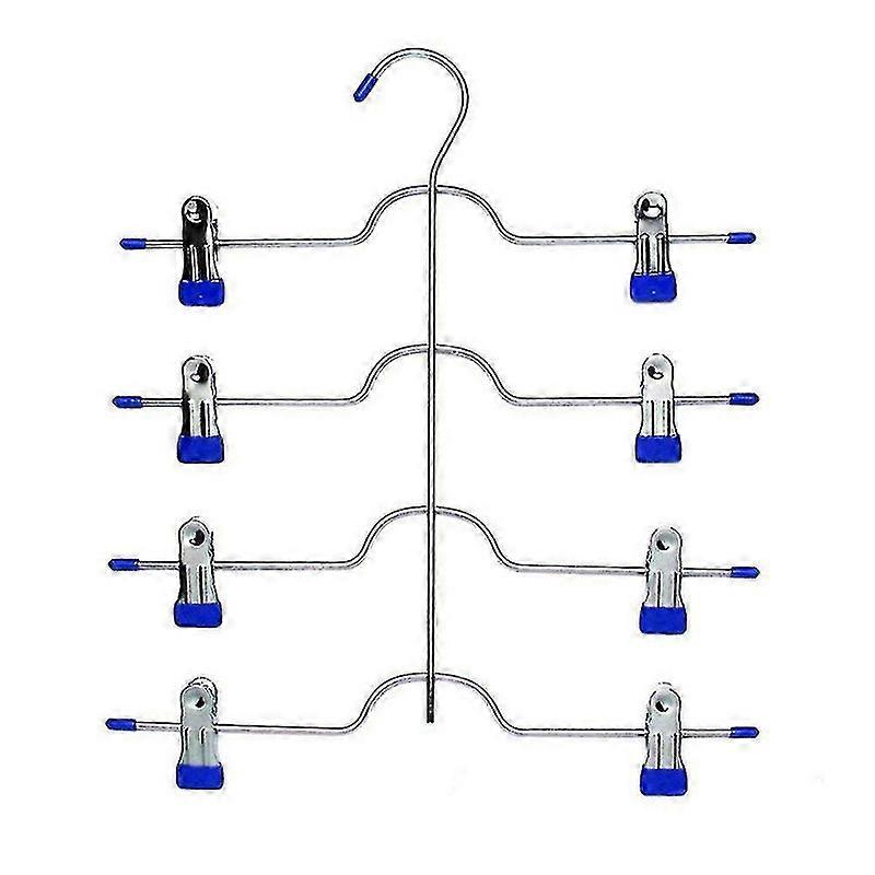 Organization And Storage Pants Hangers Space Saving, 4 Tier Closet And Storage,blue