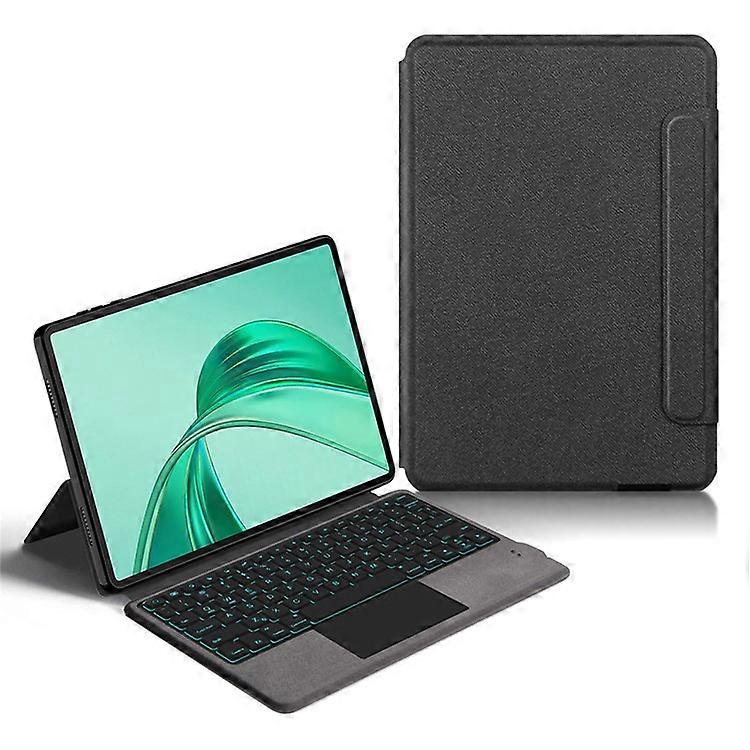 Compatibel Voor Honor Pad X8a lederen hoes + touchpad Bluetooth-toetsenbord met achtergrondverlichting