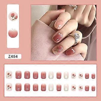 Fairy Pink Press-on Naglar Bekvämt slitage Falska naglar Lim Modeller