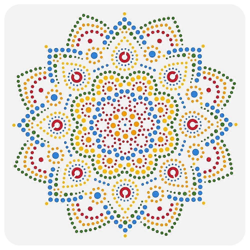 Dot Mandala Painting Stencil 11.8x11.8inch Reusable Mandala Flower Stencils for Painting Large Dotting Floral Stencil for Painting on Wood Canvas Fabr