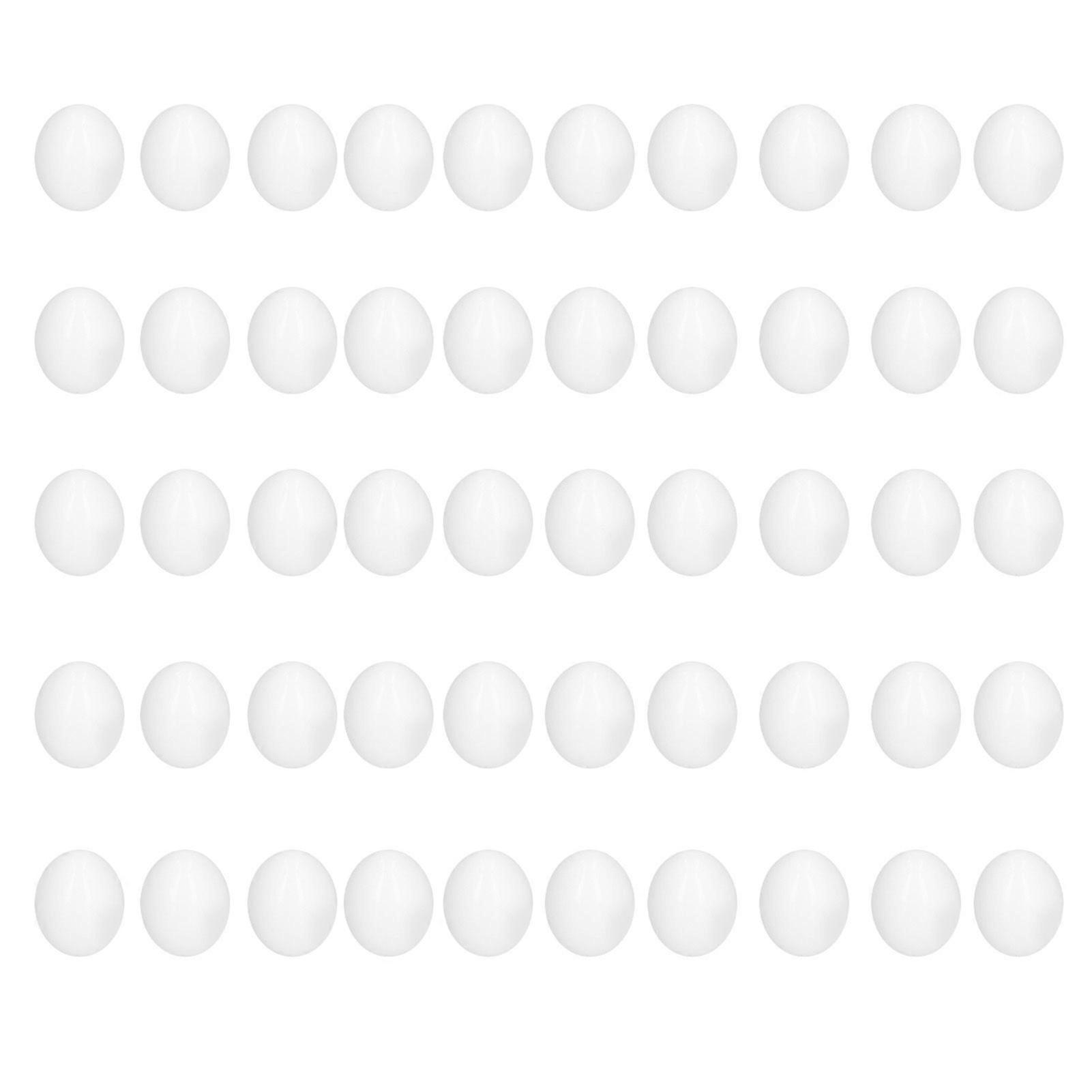 50 Pcs Pigeon False Eggs Plastic Solid Simulation Eggs for Dove Breeding Hatching
