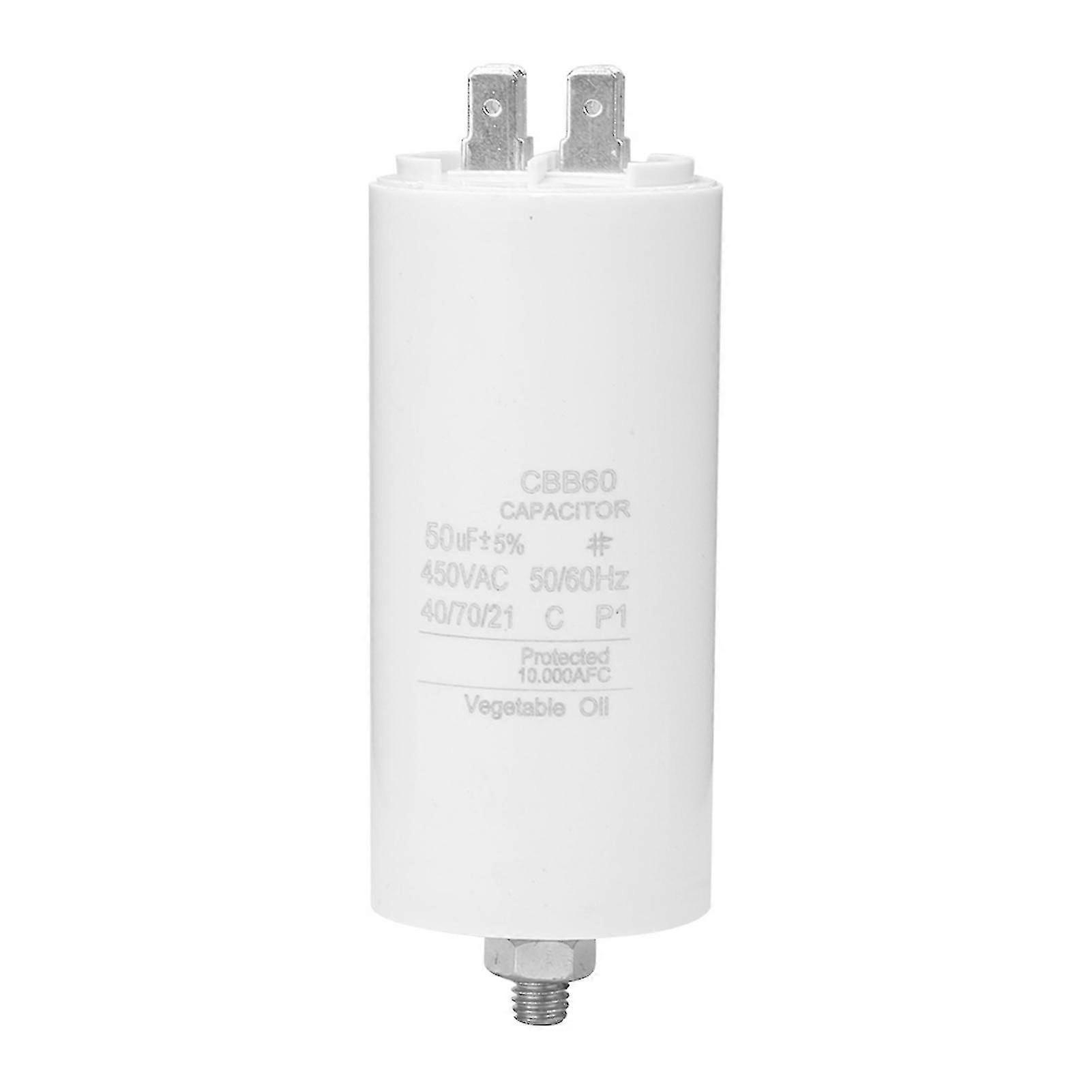 Cbb60 450v 50uf Motor Running Capacitor For Washing Machine With Screw Nut