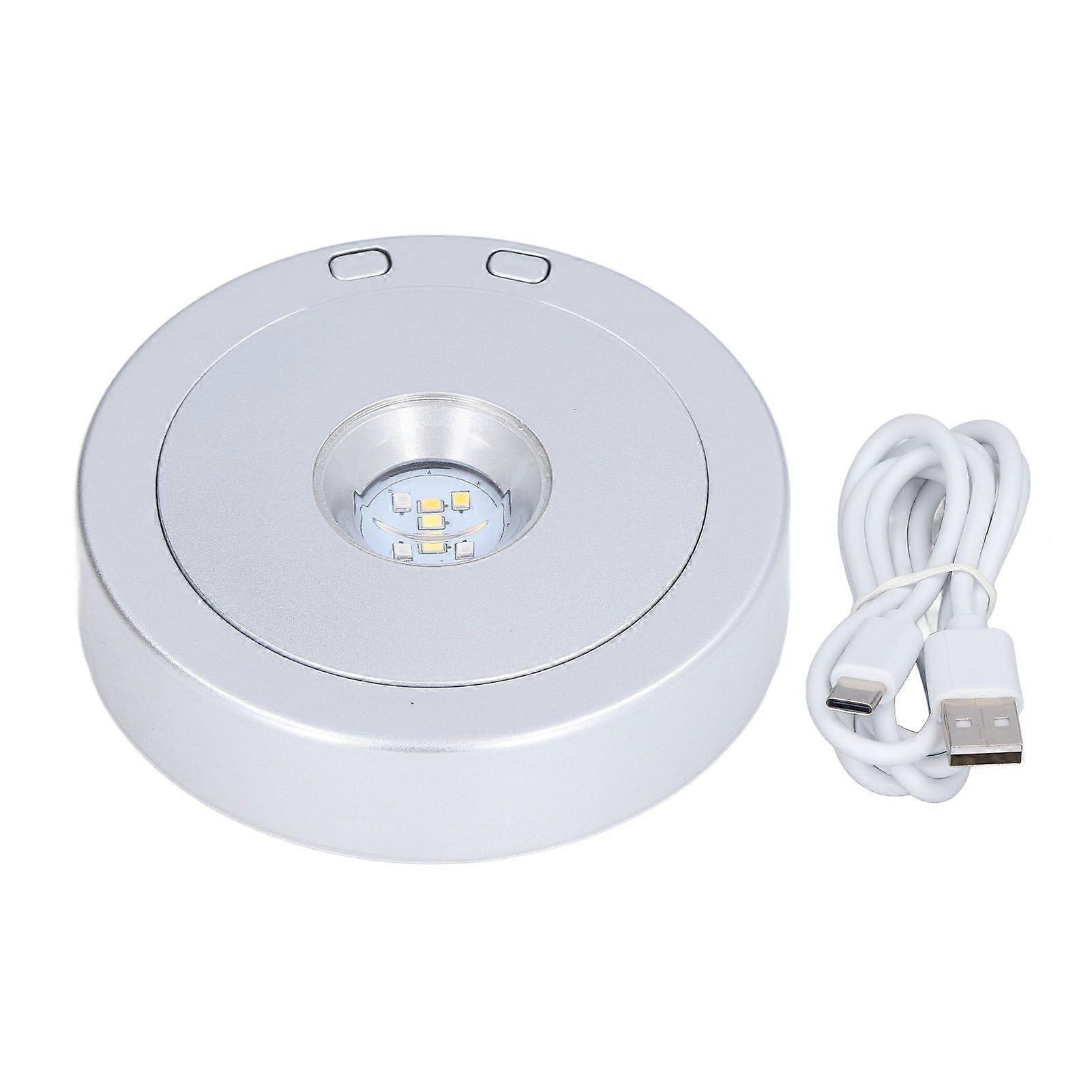 LED Display Base USB RGB Colorful Light Rotating Crystal Display Base Stand for Bottle Jewellery Handicraft