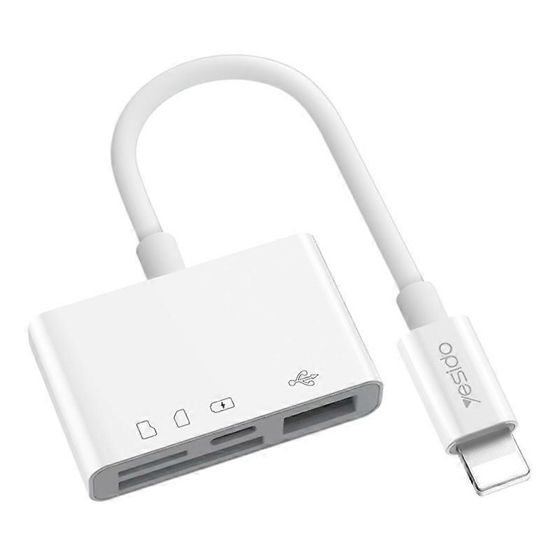 Type A YESIDO GS12 4 in 1 Lightning to USB Camera Adapter SD/TF Card Reader Kit for iPhone iPad