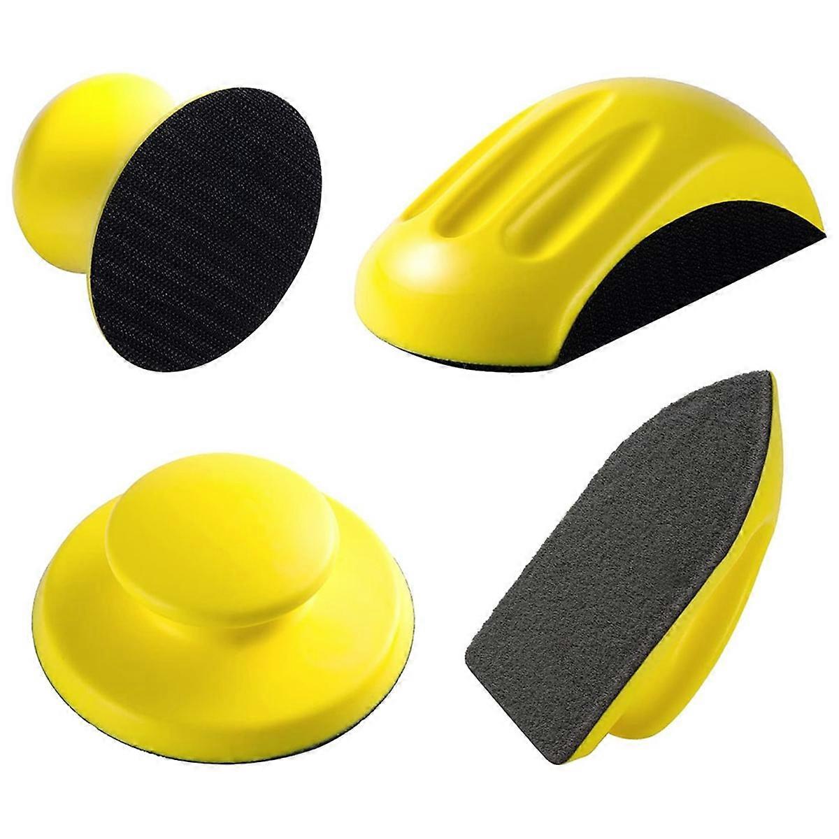 4PCS Hook and Loop Sanding Block Included Cleaning Brush 5 Inch Round and Mouse Sanding Block Meant for Wood Furniture