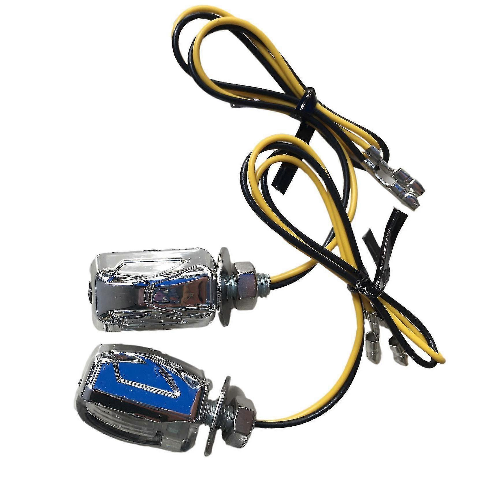 2pcs 12v Mini 6 Led Turn Signal Lights Turn Indicators Bulb Silver