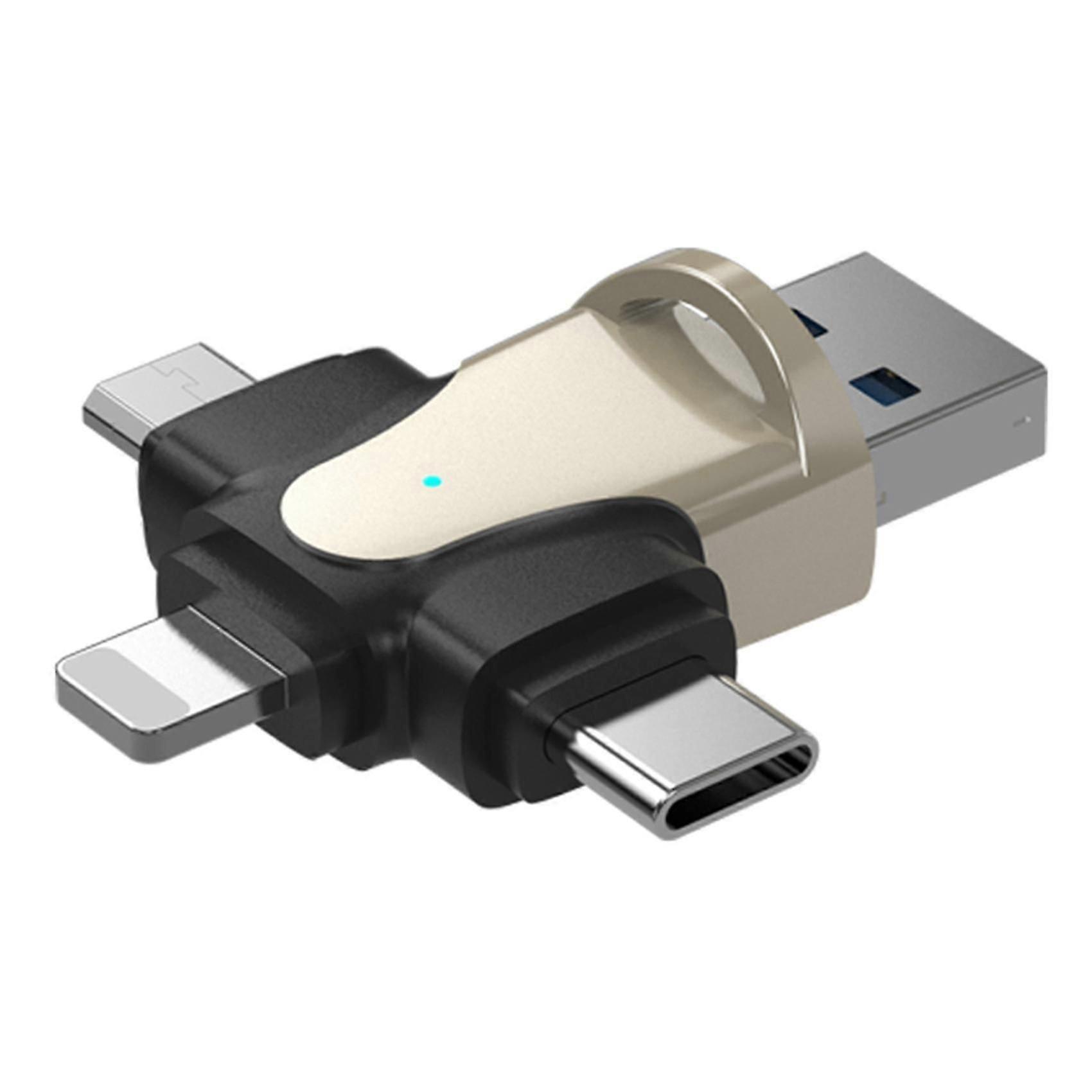 4 In 1 Multi-function Usb Flash Drive 64gb Memory Stick Mobile Phone Computer Usb Flash Drive Car Music U Disk Gold
