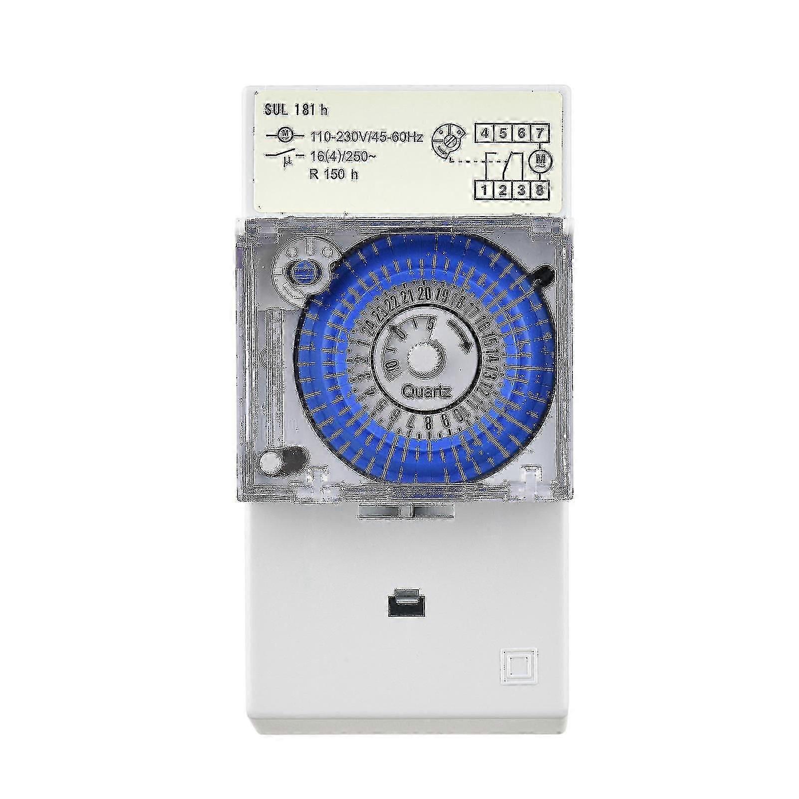 Mechanical 24 Hours Timer Switch Ac 220-240v 15 Minutes Interval 96 Times On/ Off Programmable Electrical Timer Din Rail