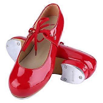Moda Dziewczyna Kobiety Tap Dance Step Dance PU Buty ze sztucznej skóry (czerwone 38)