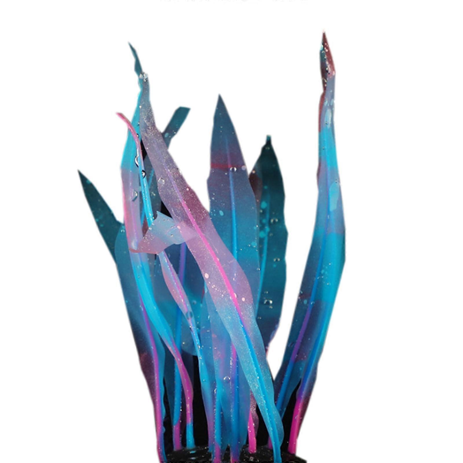 VOCOSTE Aquarium Pflanzen Dekoration – Leuchtende Künstliche Alge Aus Silikon, Rosa, 17,5 Cm