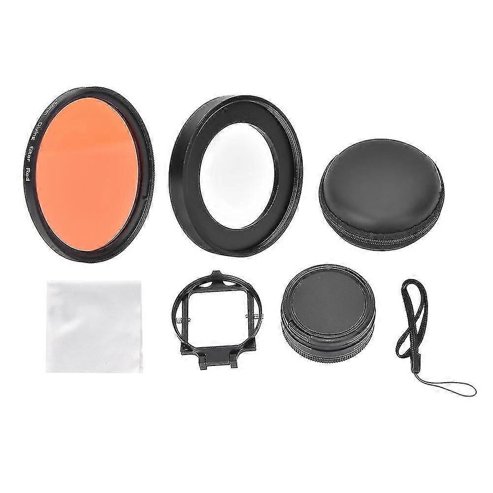 Junestar Optical Glass Underwater Diving 58mm Red Filter With 16x Macro Lens For Gopro5 Action Camera