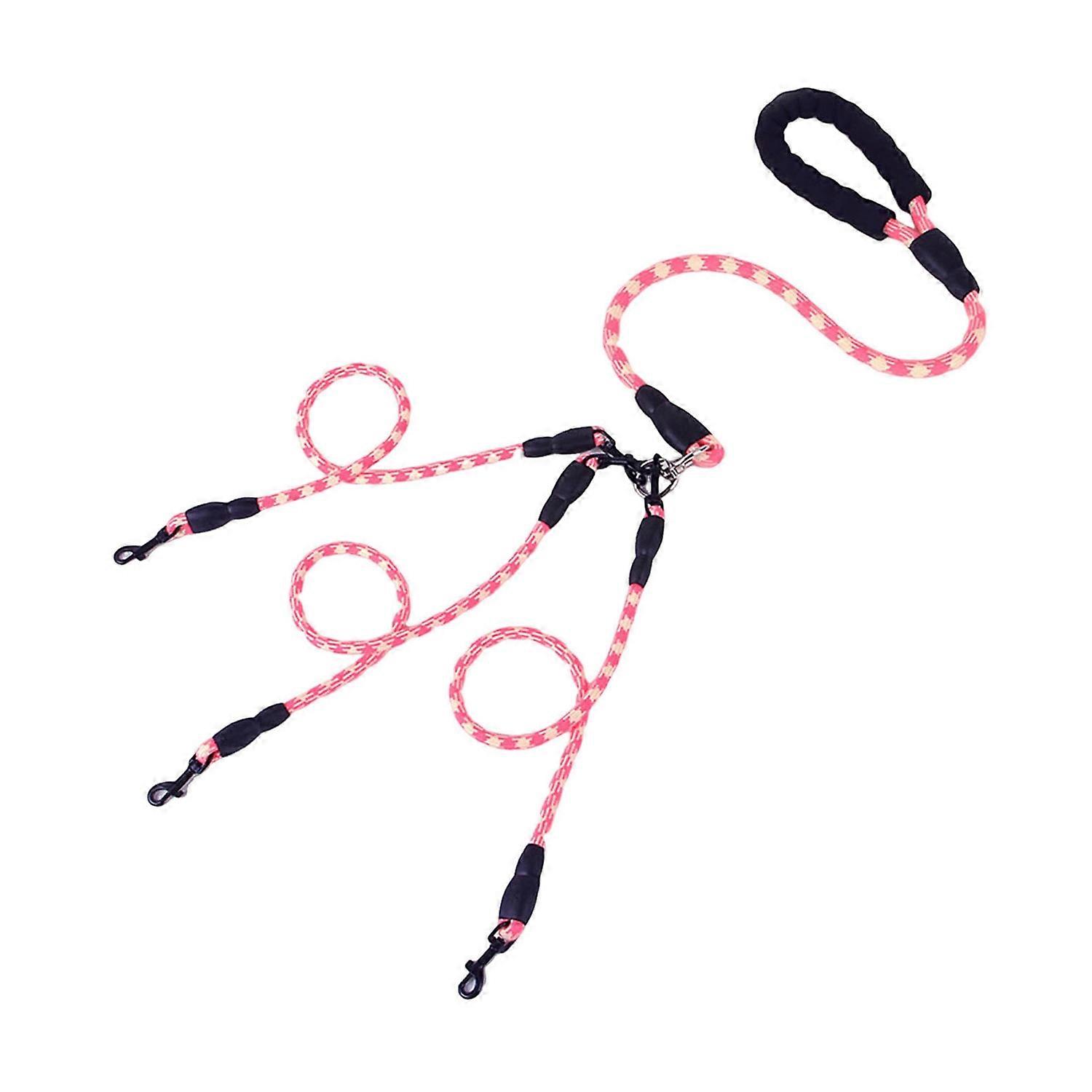 3-Way Adjustable Nylon Dog Leash Kit with Multi-Handle Wear-Resistant Rope Straps Removable
