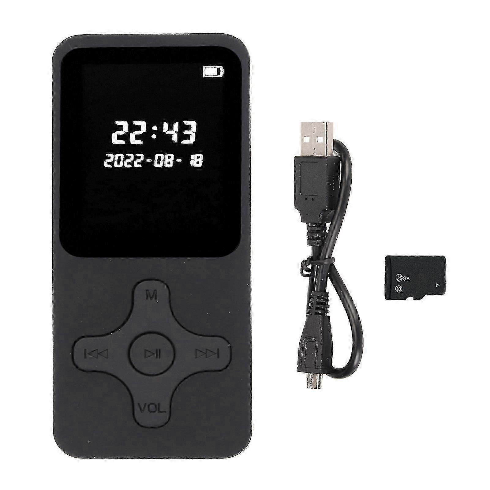 MP3 MP4 Player Bluetooth 5.0 Ultra Thin Digital LCD 1.77 Inch Screen HD Speaker FM Radio Portable HiFi Music Player With 8G Memory Card