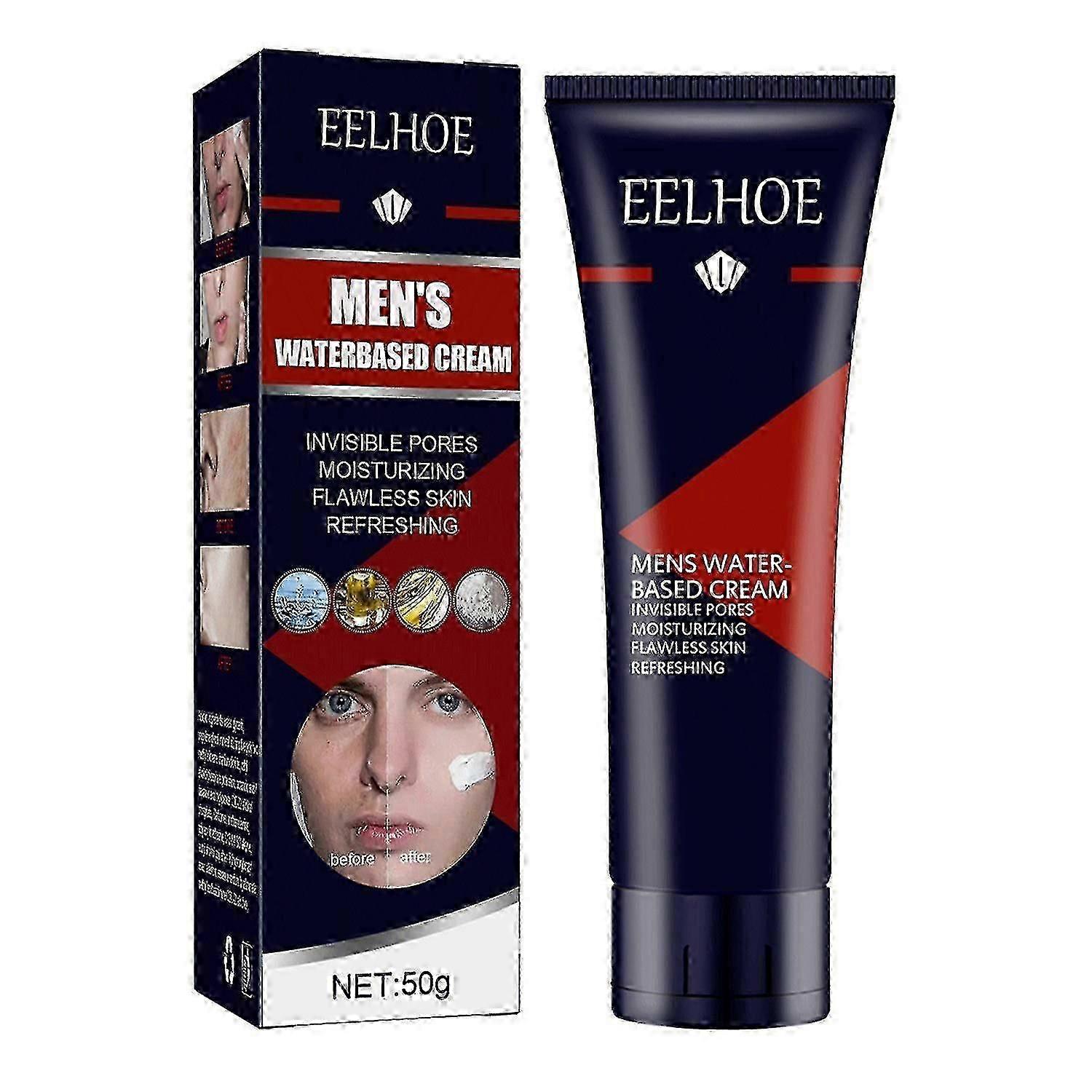 EELHOE 50 جرام كريم مائي للرجال غير مرئية المسام ترطيب منعش خافي عيوب مقاوم للماء بريج