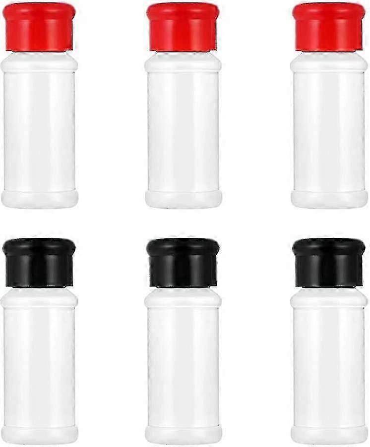 Plastic Spice Jar Salt Pepper Shakers Seasoning Jar Bottles Containers With Sifter Lid Caps Suitable For Kitchen Storing Spice Herbs Powders(6 Pcs, Co