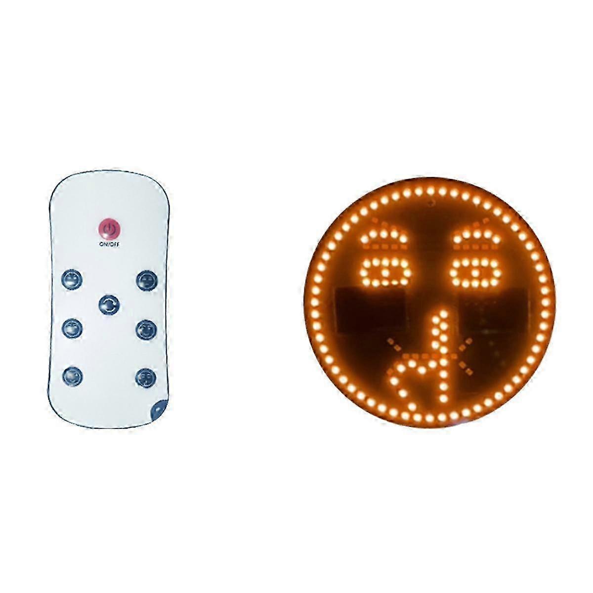 High qualityCar LED Fun Expression Light Smile Face Lights with Remote Control Car Multi-Function Warning Reminder Lamp,A