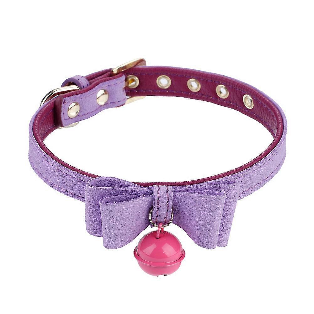 Adjustable Dog Puppy Collar with Bow Tie, Bell Decor, Durable Nylon Material, Suitable for Small to Medium Breeds