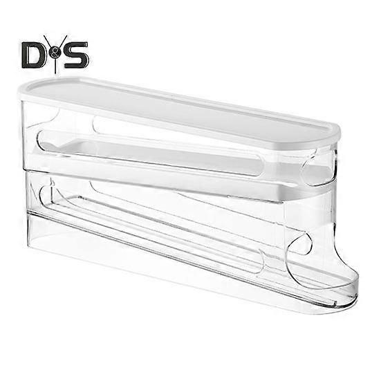 Egg Storage Box with Lid Double Layer large Capacity Stackable Design Easy Viewing Clear Auto-Scrolling Egg Holder Refrigerator Egg Tray