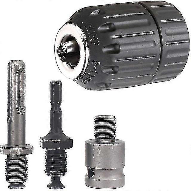 4Pcs Keyless Drill Chuck Conversion Tools, 13mm Keyless Drill Chuck, Used For Impact Wrench Conversion Hardware Tools