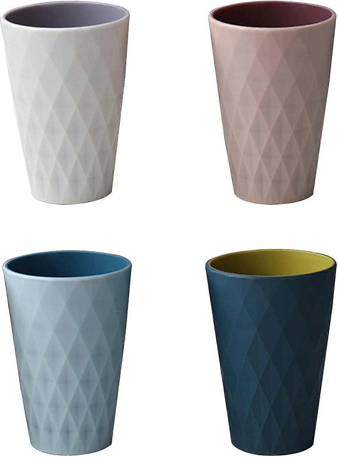 Dishwasher Safe Stackable Tumblers With Diamond Pattern