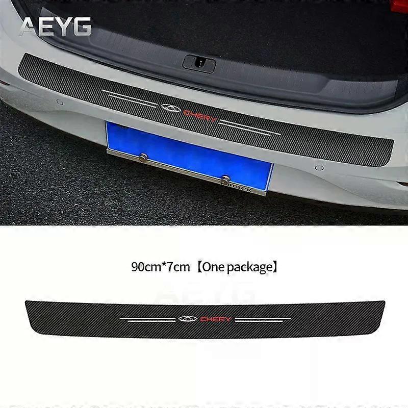 carbon Fiber Car Rear Trunk Bumper Guard Stickers compatible for  Chery Tiggo 2 3 4 5 7 Pro 8 3x A1 A3 A5 QQ KIMO INDIS Anti Scratch Decals