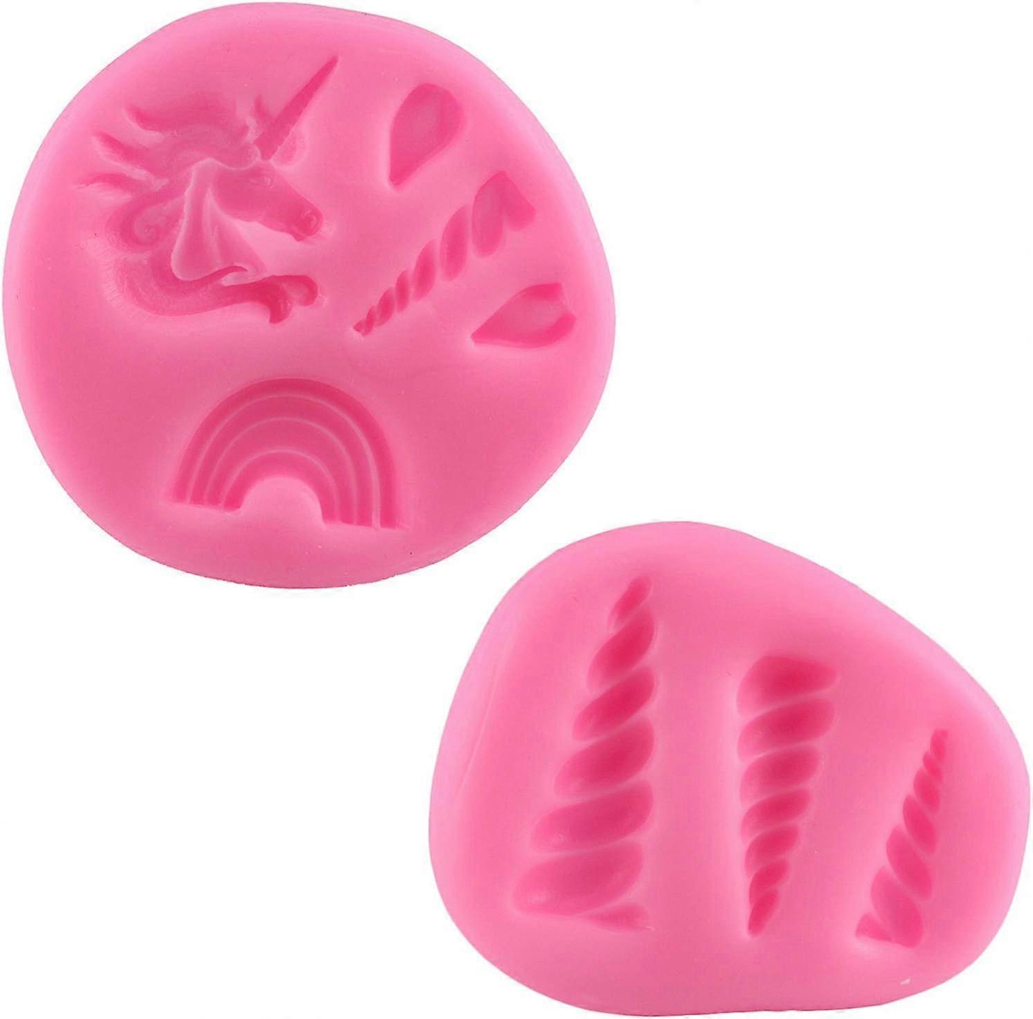 Set of 2 silicone molds for unicorn-shaped sugar paste