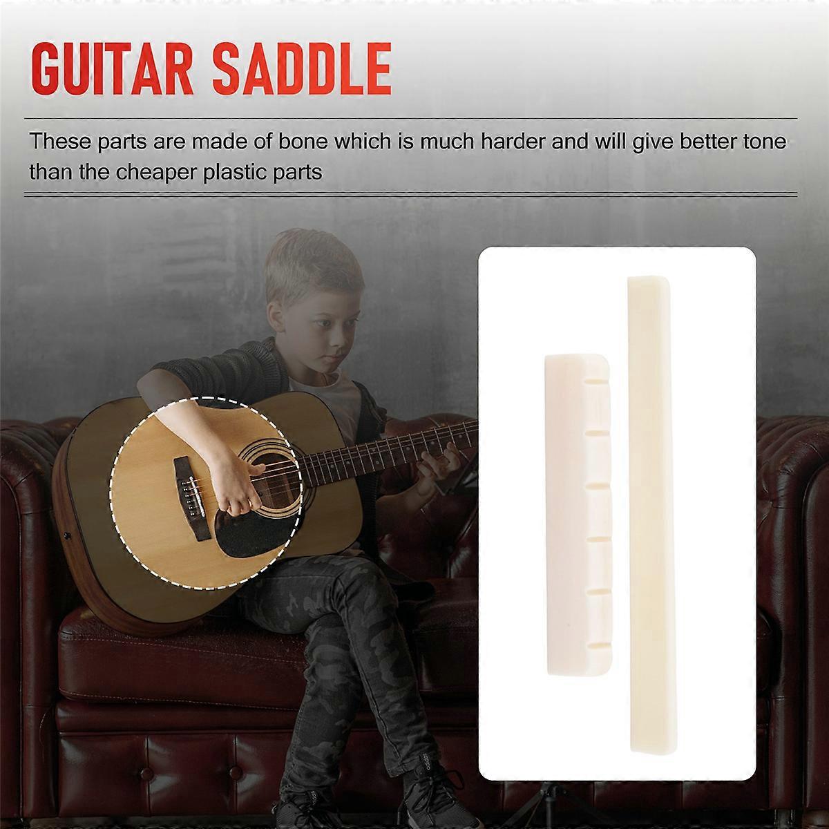 White 6 String Classical Guitar Bone Bridge Saddle And Nut Set