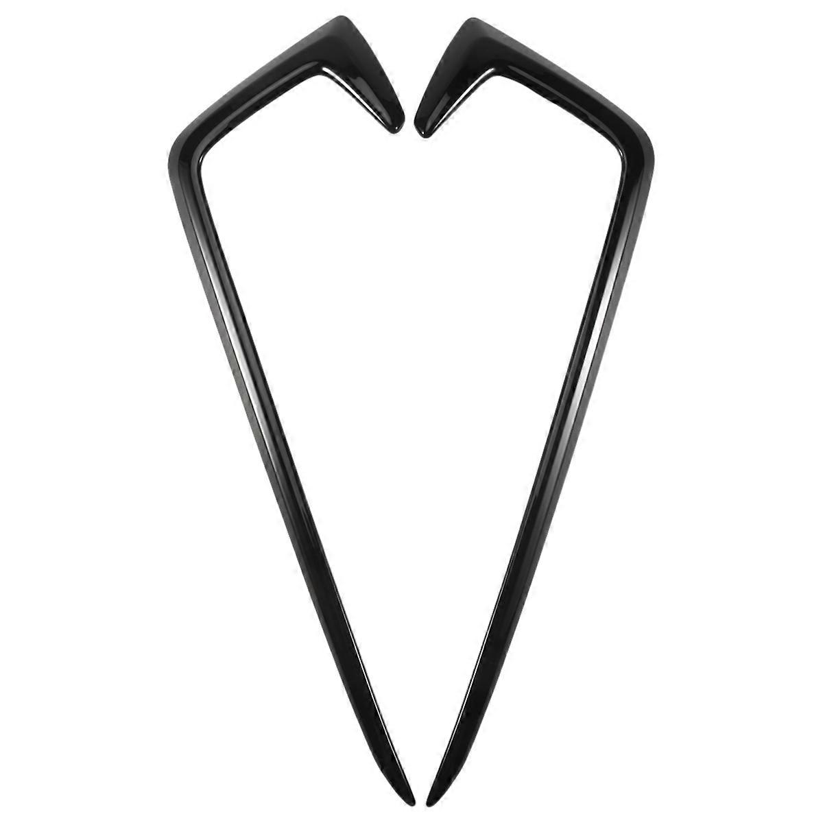 2Pcs Gloss Black Exterior Front Fog Light Lamp Cover Trim