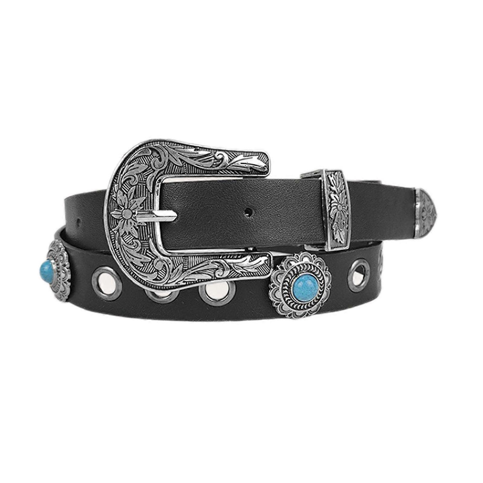 Cintura in vita resistente all'usura con fibbia ad ardiglione regolabile Cinture in vita con rivetto gotico per cappotto da donna Abito lunghezza regolabile