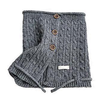 Femmes Couleur Unie Câble Tricot Col Écharpe Cou Garde Hiver Col Roulé Châle Wrap avec Bouton Plusieurs Façons D’Usure Chapeau Bourgogne