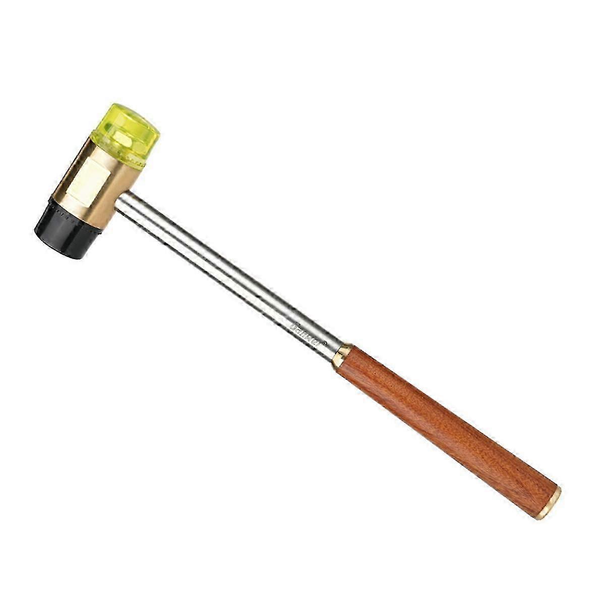,Wood Rubber Hammer Double Faced Work Glazing Window Hammer with Round and Non-Slip Handle DIY Hand