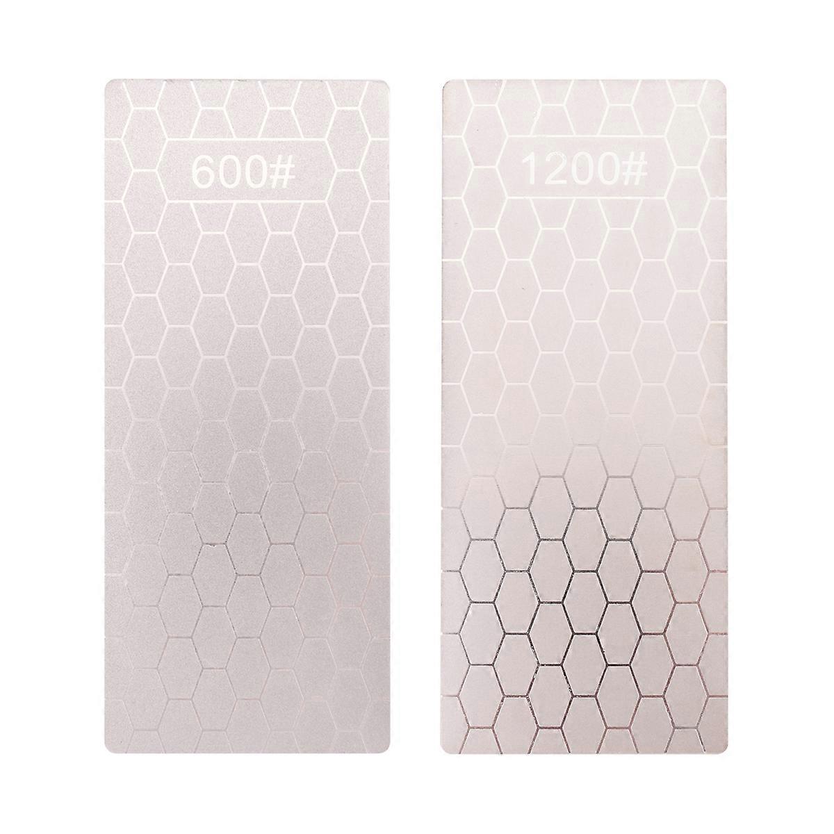 2PCS Diamond Sharpening Stone, Whetstone Honeycomb Surface Diamond Sharpener Plate with Non-Slip Bas