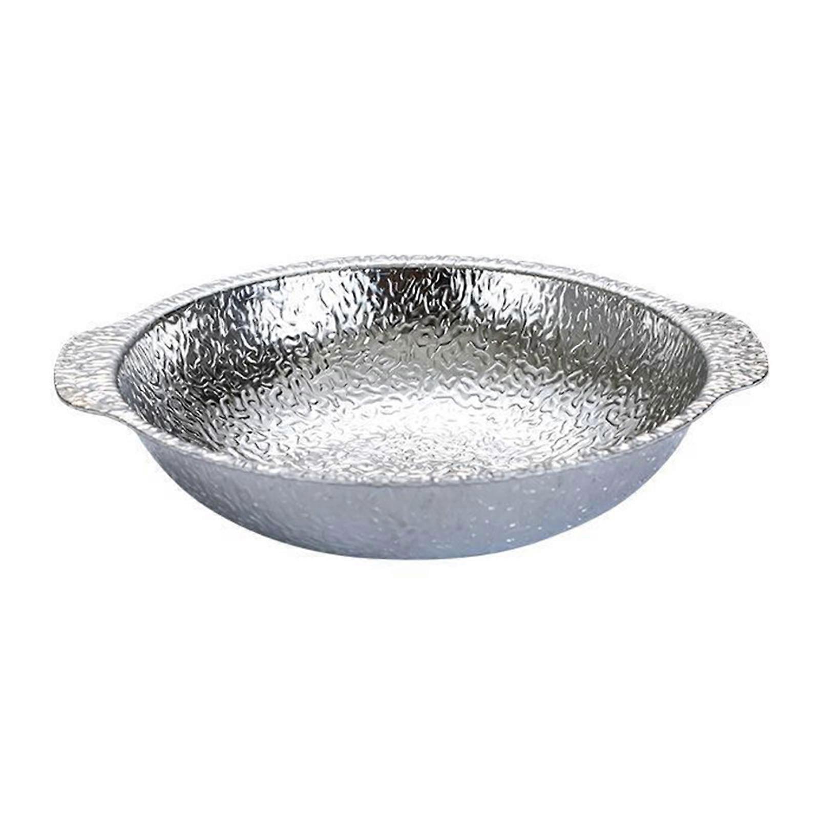 Stainless Steel Flat Hot Pot Even Heat Distribution Multifunctional Nonstick Hot Pot Cookware for Home Commercial Use 9.4in Double Handle
