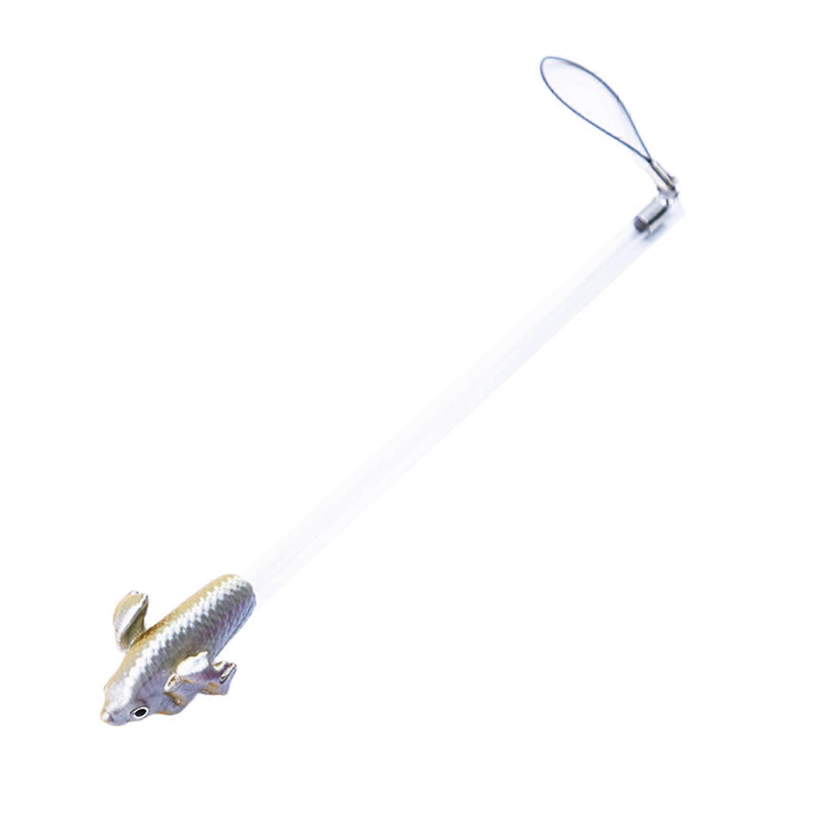 Betta Training Wand Simulation Betta Tail Wand Fish Training Stick for Fish Active Aquariums Entertainment Accessories White and yellow