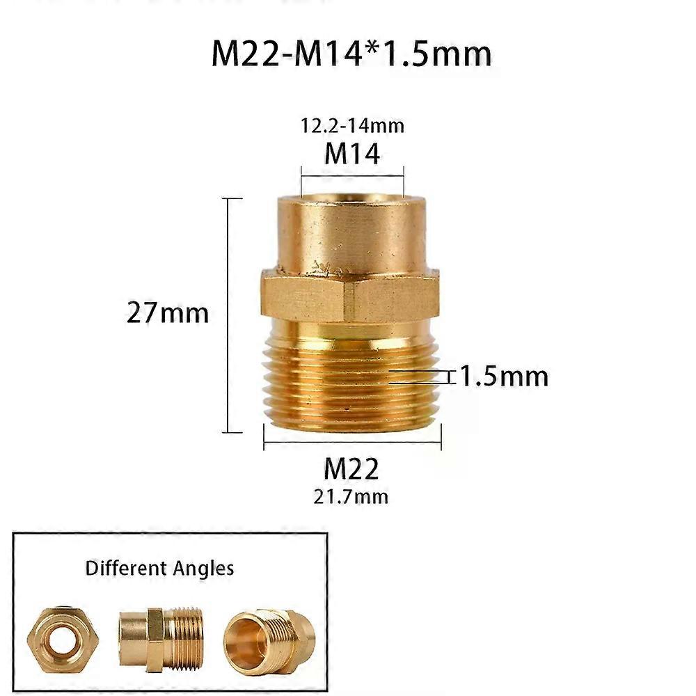 Brass M22-14mm/15mm 3/8 1/2 M14 M18 Thread Pressure Washer Adapter Set Quick connection & Disconnect for Power Washer Hose
