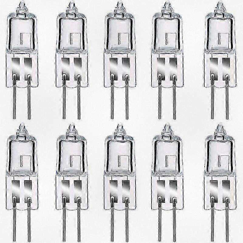 G4 Halogen Bulbs 50W 12V, Warm White 2800K, Dimmable Clear Capsule Lights, Pack of 10