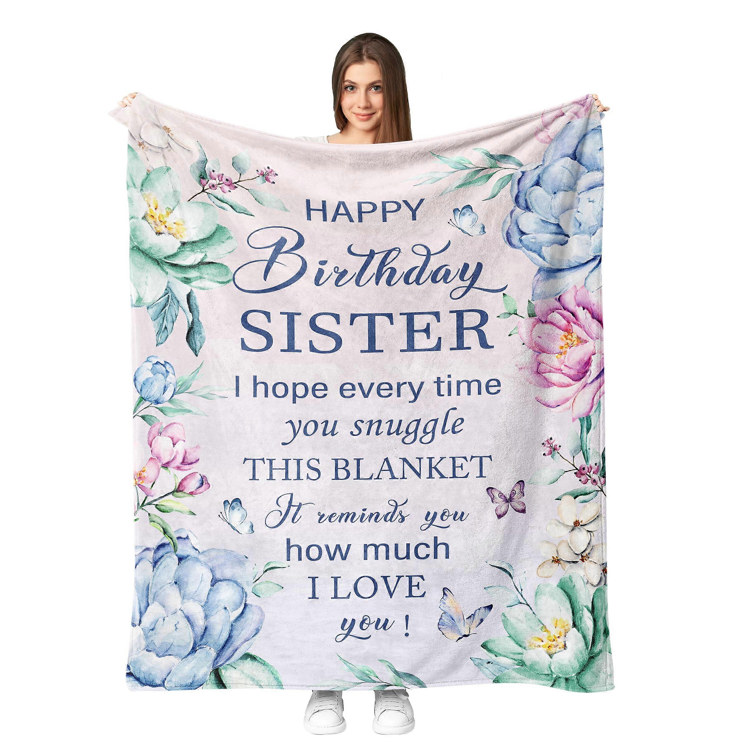 Throw Blanket Birthday Gift for Sister 60' x 50'
