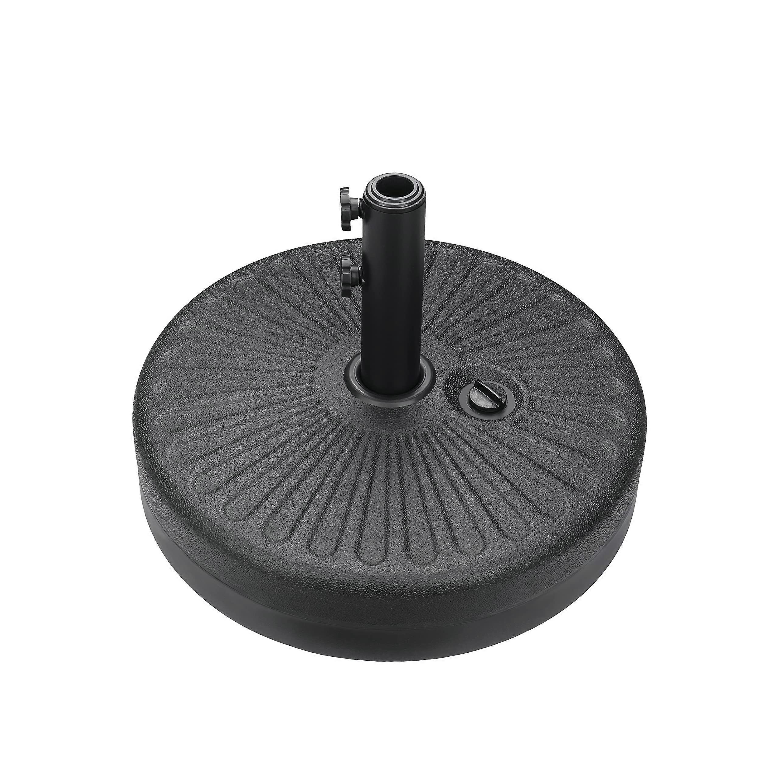 20 '50LBS Capacity Filling Umbrella Round Round Base Heavy Service stand Market open grass, patio, deck, pool head, black 50lbs black