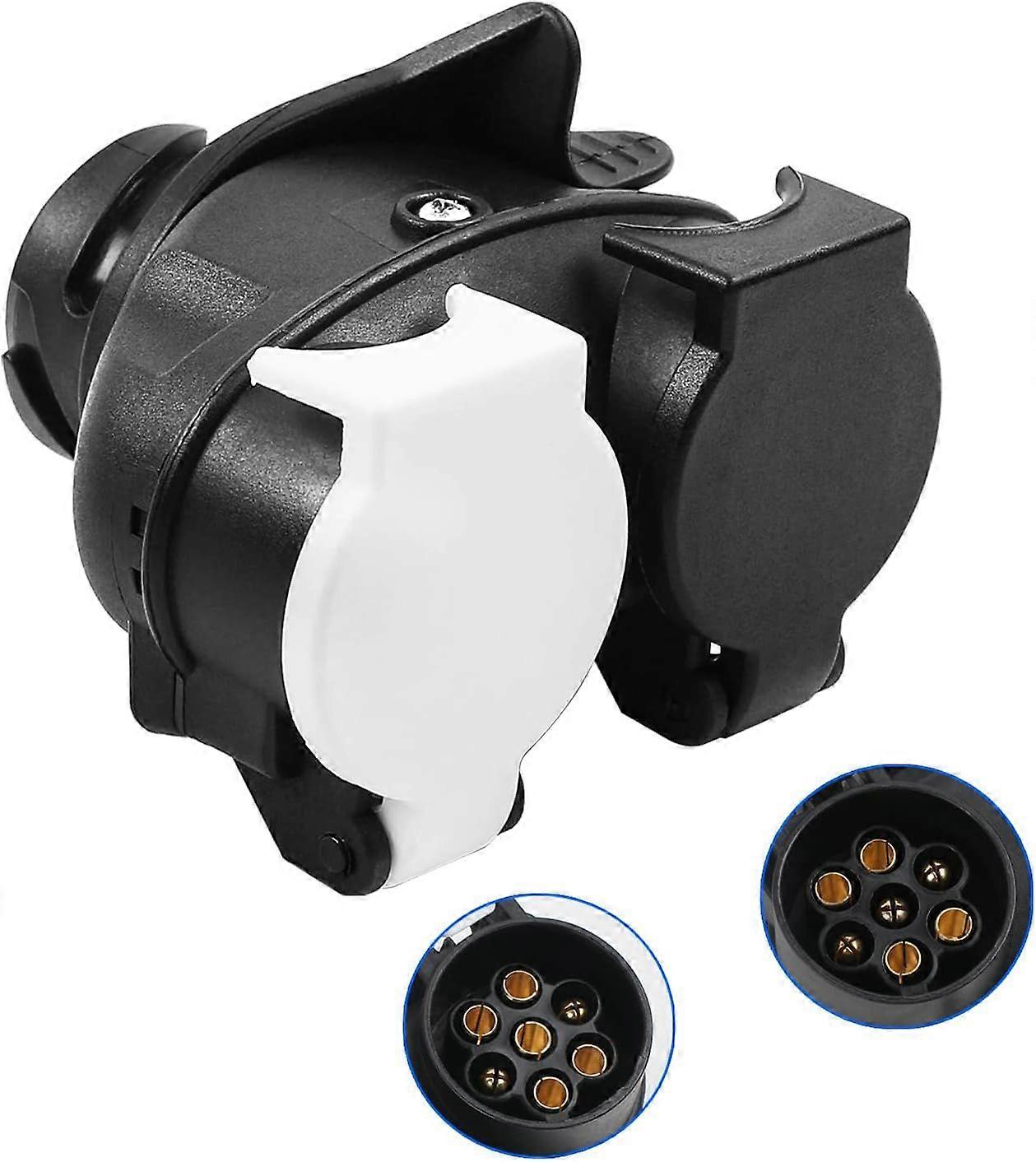 13 Pin Car To 7 Pin Plug Socket Adapter 12V, 2 In 1 Trailer Adapter Converter, 13 Pin to 7 Pin Towing Adaptor, Waterproof Caravan Converter